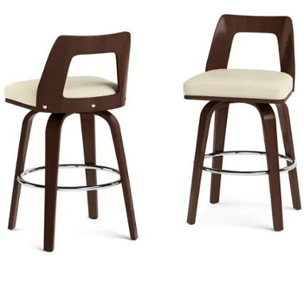 Front. Simpli Home - Ellison Bentwood Counter Height Stool (Set of 2) - Cream.