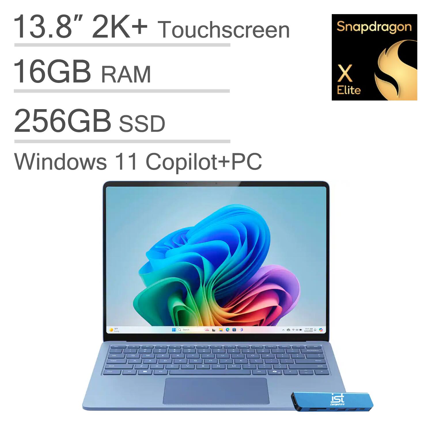 13.8" 2K+ Touchscreen Snapdragon 16GB RAM 256GB SSD Windows 11 Copilot+PC