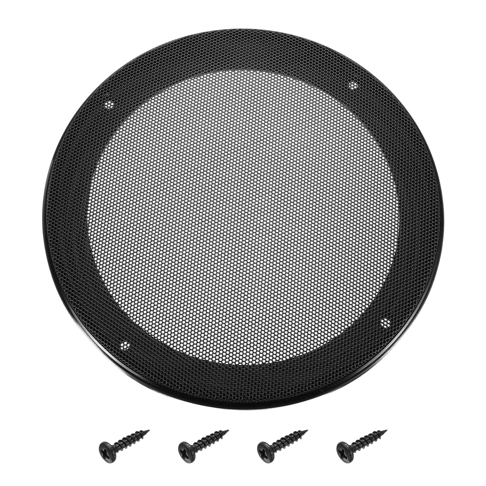 Unique Bargains - Speaker Grill Mesh Cover, Metal Subwoofer Grill Guard Protector ABS Frame for Car Audio, 4 Screws Included - Black Black