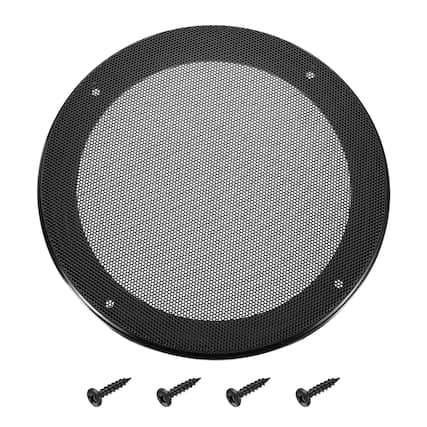 Front. Unique Bargains - Speaker Grill Mesh Cover, Metal Subwoofer Grill Guard Protector ABS Frame for Car Audio, 4 Screws Included - Black Black.
