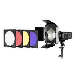 Flashpoint - Universal Barn Door Kit with Grid and Gels