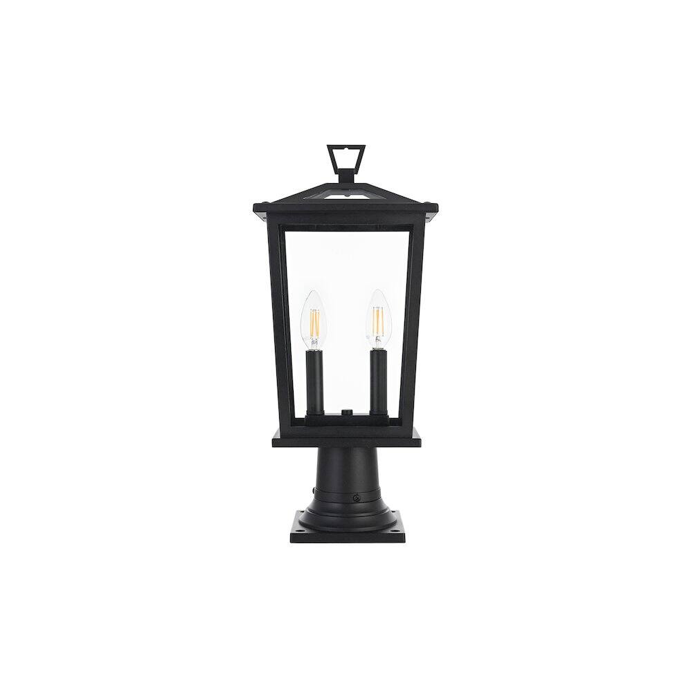 Back. Elegant Lighting - Berks 7 inch Outdoor Pendant in Black - Black.