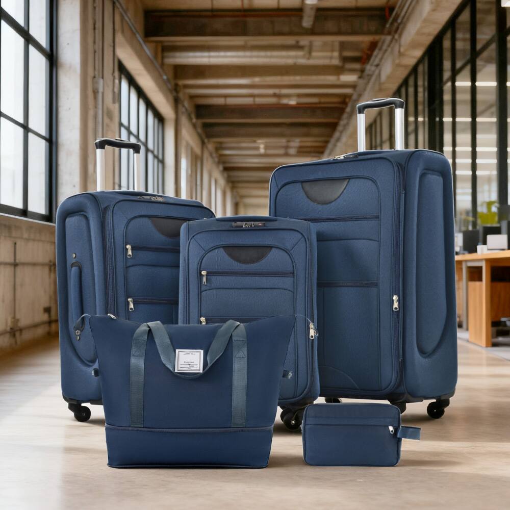 Alt View 7. ELEMENT ACE - Expandable Softside Luggage Set - 5 Piece Spinner Suitcase with Duffel Bag - Dark Blue.