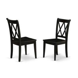 East West Furniture - Dining Room Set Black - Brown