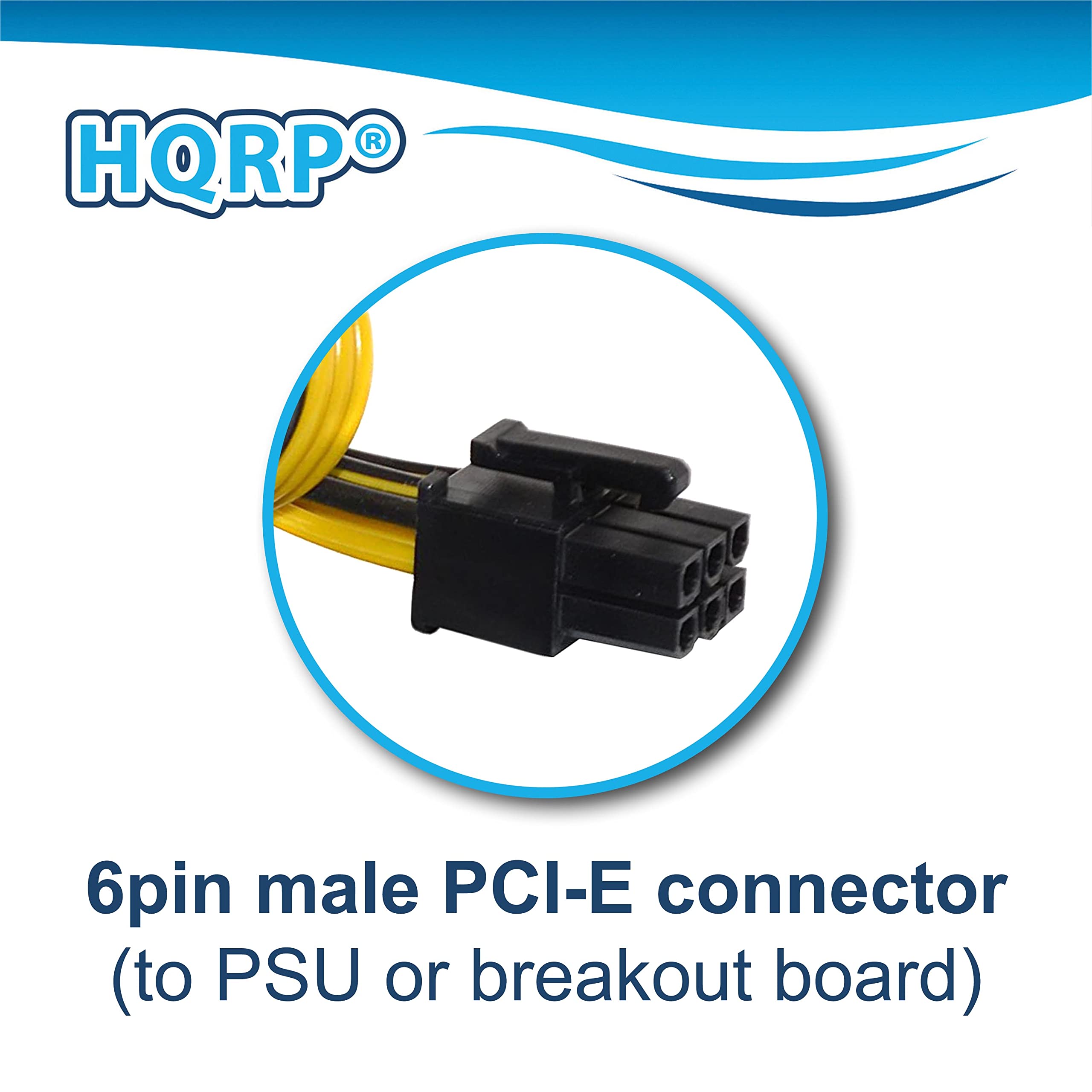 HQRP 6 Pack PCI e PCIE Power Cable for GPU or Bitcoin Mining, 6