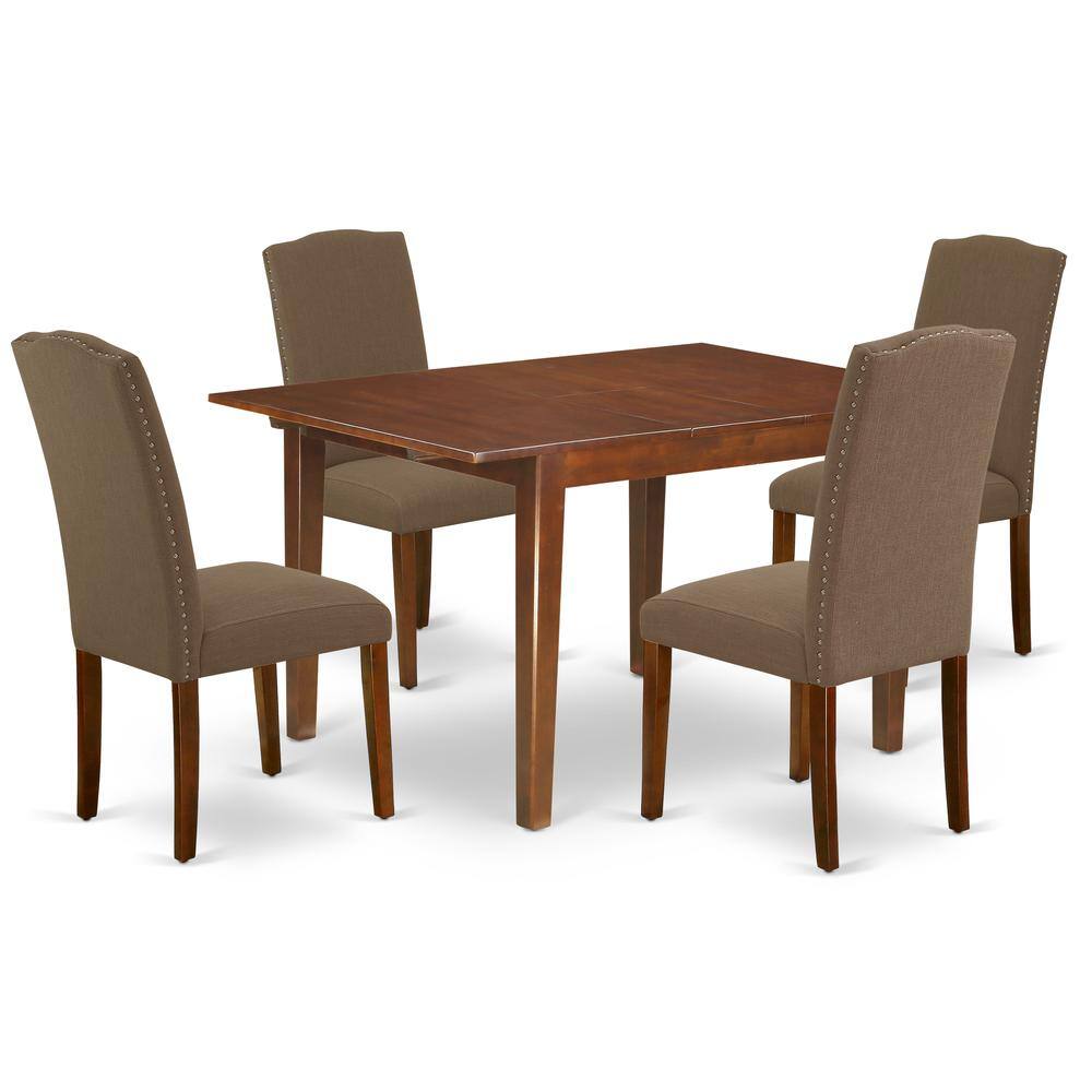 Back. East West Furniture - Dining Room Set Mahogany - Brown.