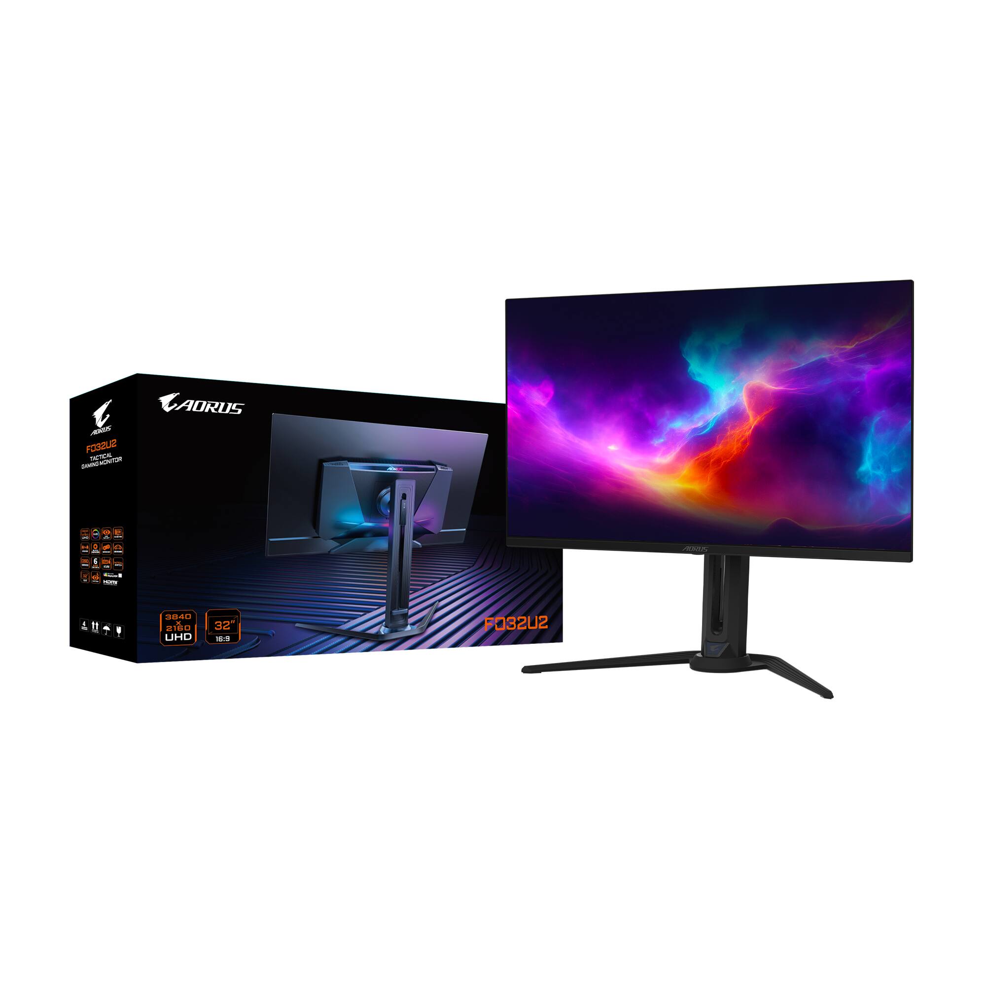 Aorus is the brand of the computer monitor in the image.