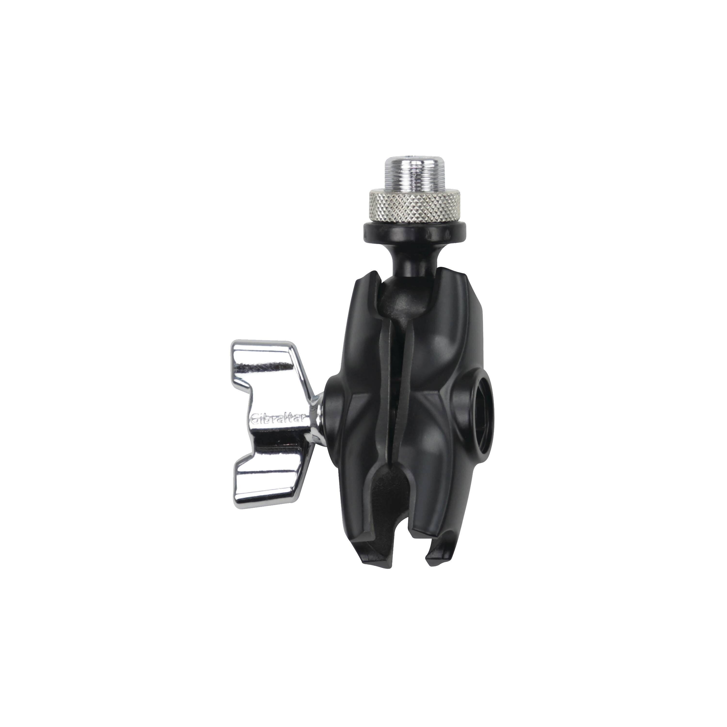 Front. Gibraltar Hardware - Dual Adjust Microphone Mount Male, Gives you Flexibility When Using a Microphone Stand as a Base, Microphone Holder.