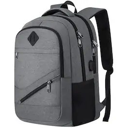 Live At Space - School Laptop Backpack For Women Men 15 6 Inch College High Backpacks With Usb Charging Port Waterproof Travel Pack - Grey-15.6 inch