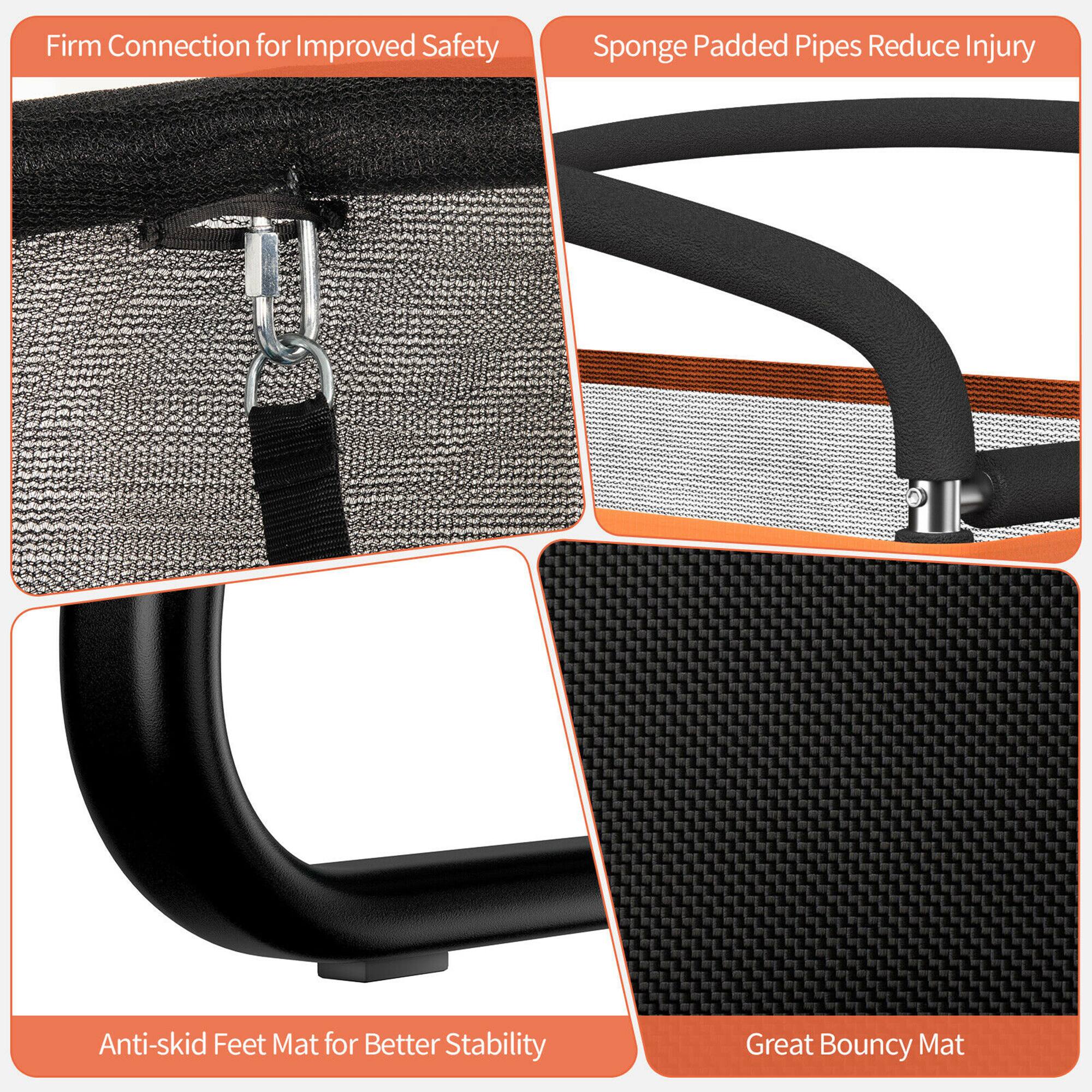 - Firm Connection for Improved Safety
- Sponge Padded Pipes Reduce Injury
- Anti-skid Feet Mat for Better Stability
- Great Bouncy Mat