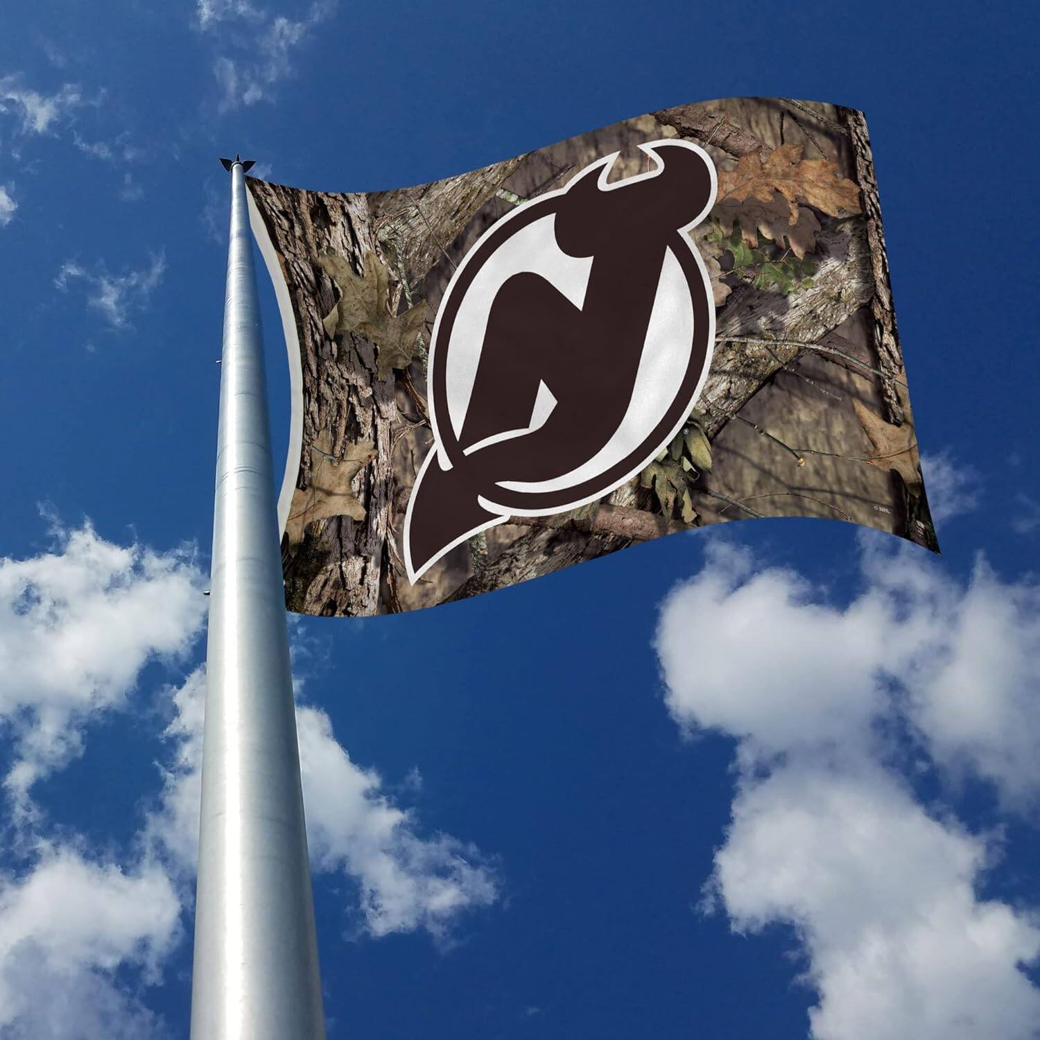 Alt View 1. Rico Industries - New Jersey Devils 3x5 Indoor Outdoor Camo Banner Flag with grommets for hanging - Multi.