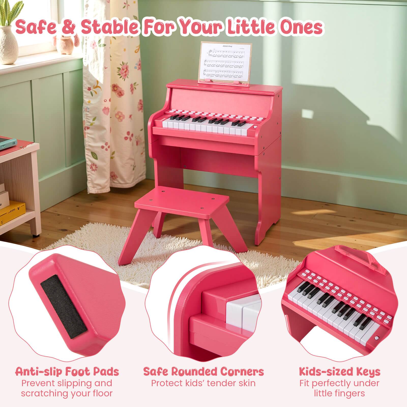 Safe & Stable For Your Little Ones

Anti-slip Foot Pads
Prevent slipping and scratching your floor

Safe Rounded Corners
Protect kids' tender skin

Kids-sized Keys
Fit perfectly under little fingers