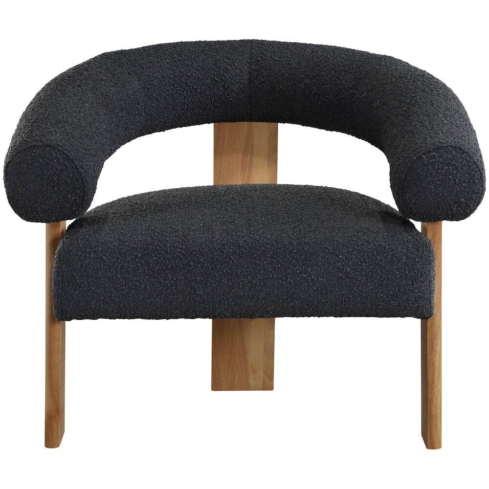 Alt View 2. Meridian Furniture - Winston Black Boucle Fabric Accent Chair - Black.
