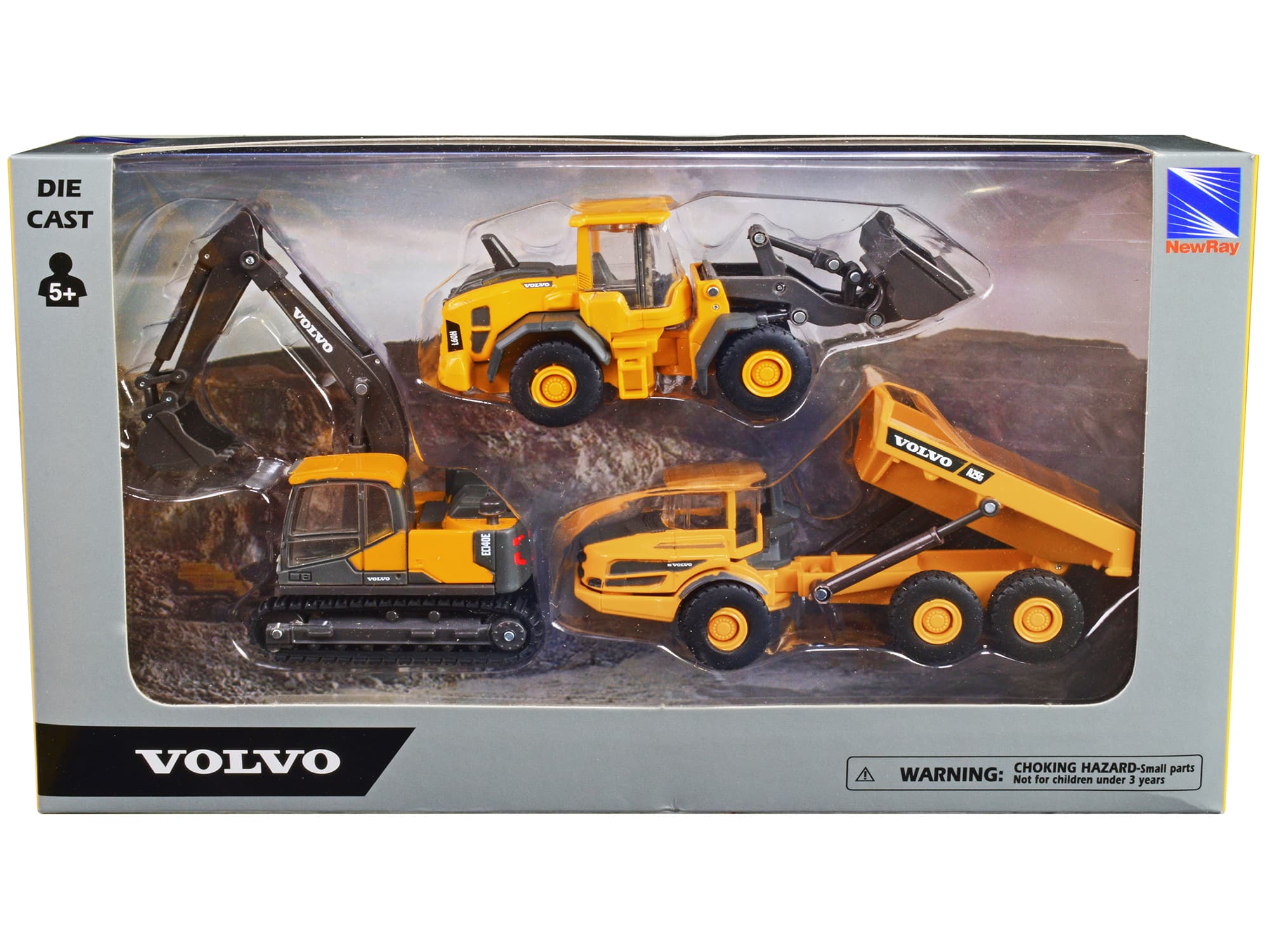 """Volvo Construction Vehicles"" 3 piece Set Diecast Models by New Ray" price history on PriceWatchPro