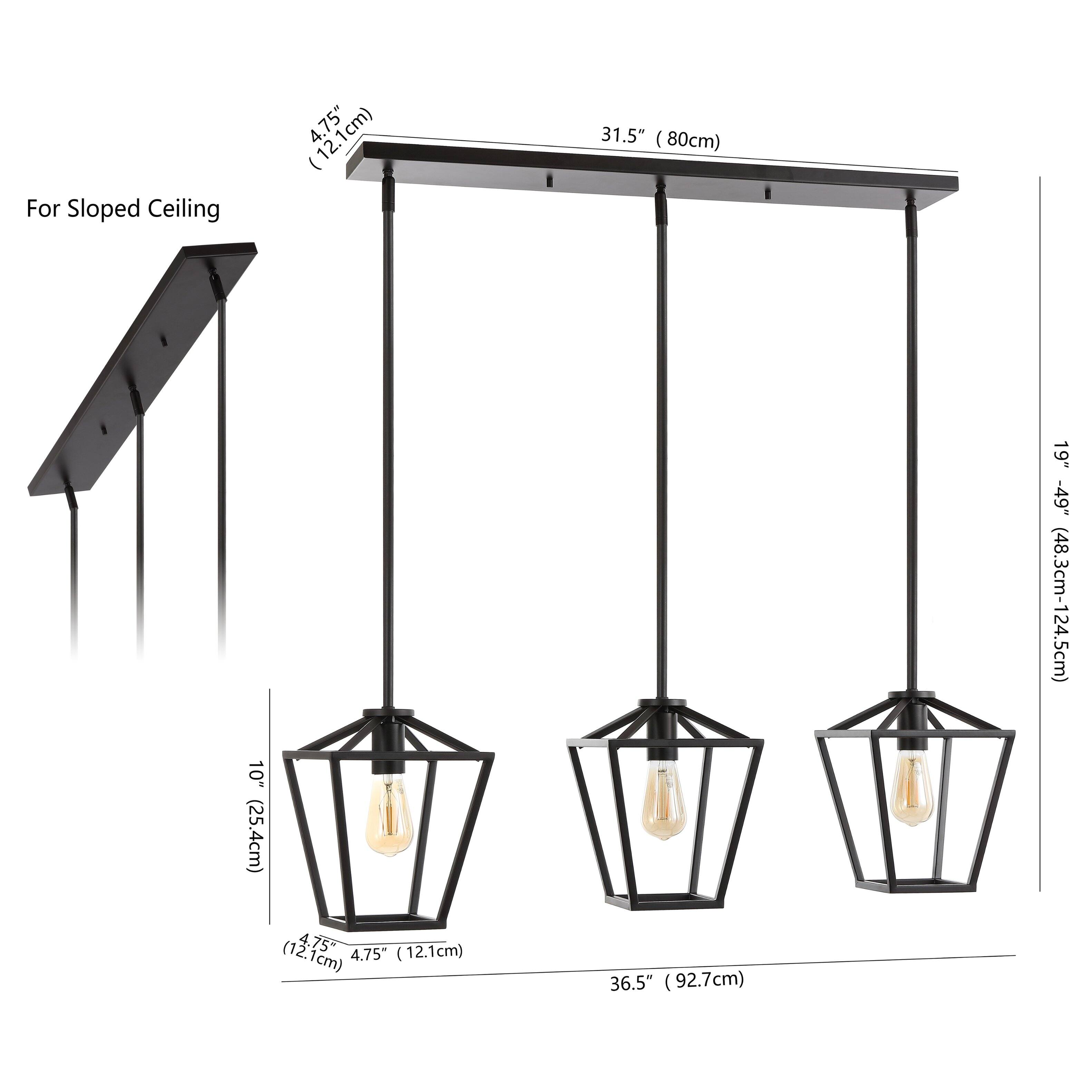 For Sloped Ceiling (12.1cm)  
4.75" (12.1cm)  
31.5" (80cm)  
10" (25.4cm)  
19" - 49" (48.3cm - 124.5cm)  
36.5" (92.7cm)