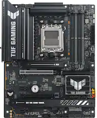 The text on the image reads:
"GAMING TUF T LOA1718 HHO DIMAZ DIMMESI DIWHEDS = AMBA WIFI RYZEN B650E-PLUS SFI AM5 GAMING TUF ASUS 2_11 0KE DL 1 1 1 5 1 + M.2 GOT BACK WE In YOUR 05 TM STAY TOUGH nhno_ribe D ATABG_ : ATS_2 PHOSOOE COM_BEBUG PUDIO_COVER PCIEXI O4 3_1 XRRAA LERERES JEI PCIEXI G4) S TUF GAMING GET TUF. GAME TOUGH. PCIEXIE KSE1AS SKALIA A.EEEA..R. COM .000 CRTC CHASSES F_PANEL"
The text is a combination of various descriptions and features of the TUF Gaming motherboard, including the brand, model, and specifications.