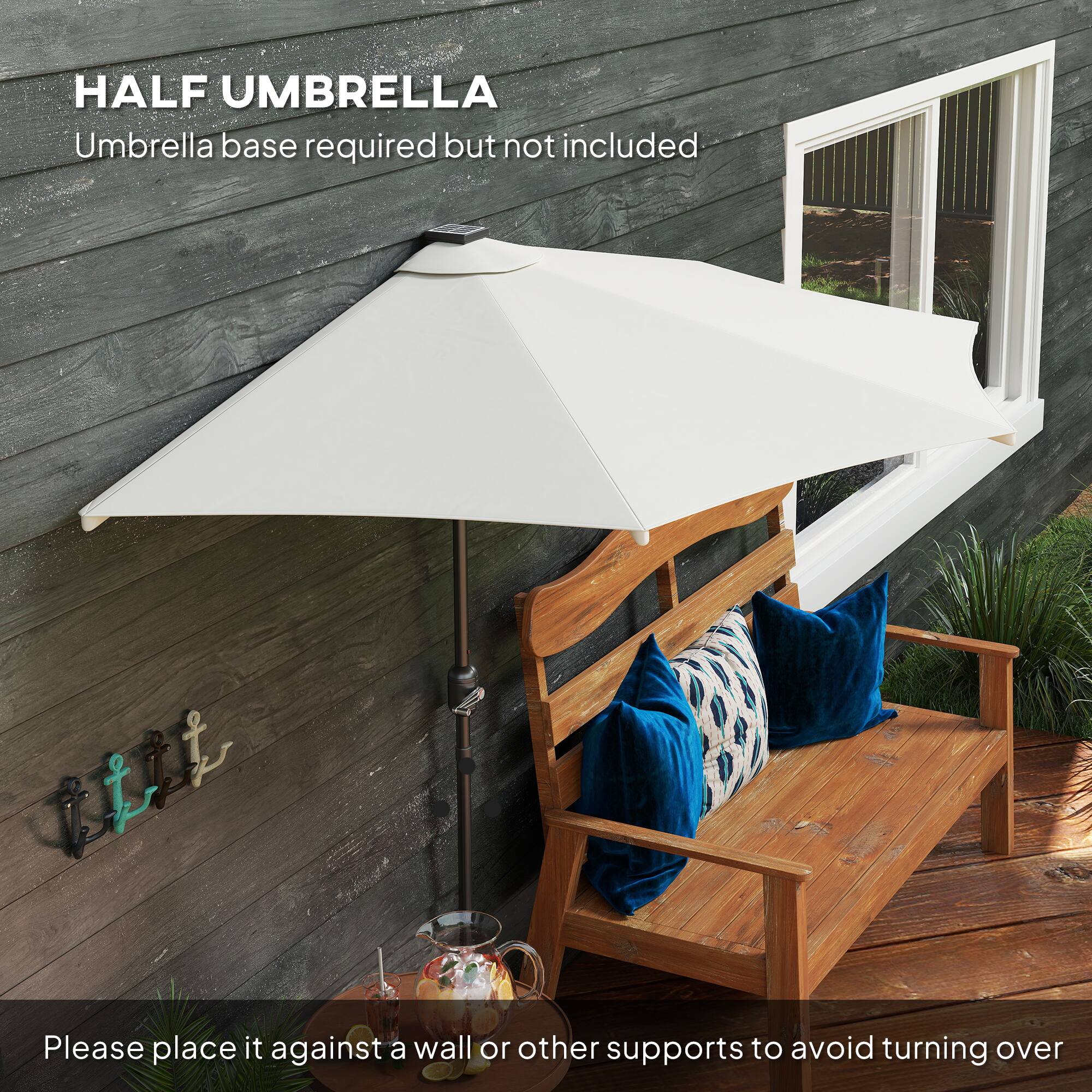 HALF UMBRELLA
Umbrella base required but not included
Please place it against a wall or other supports to avoid turning over