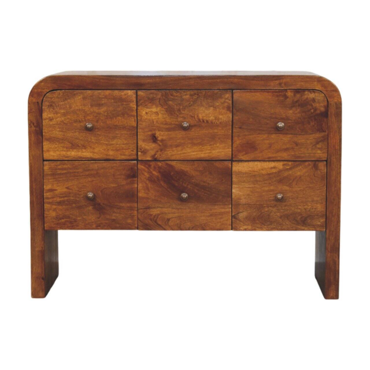 Angle. Artisan Furniture - Artisan Furniture Solid Wood Darcy 3 over 3 Drawer Chest in Chestnut Finish, Brown - Brown.