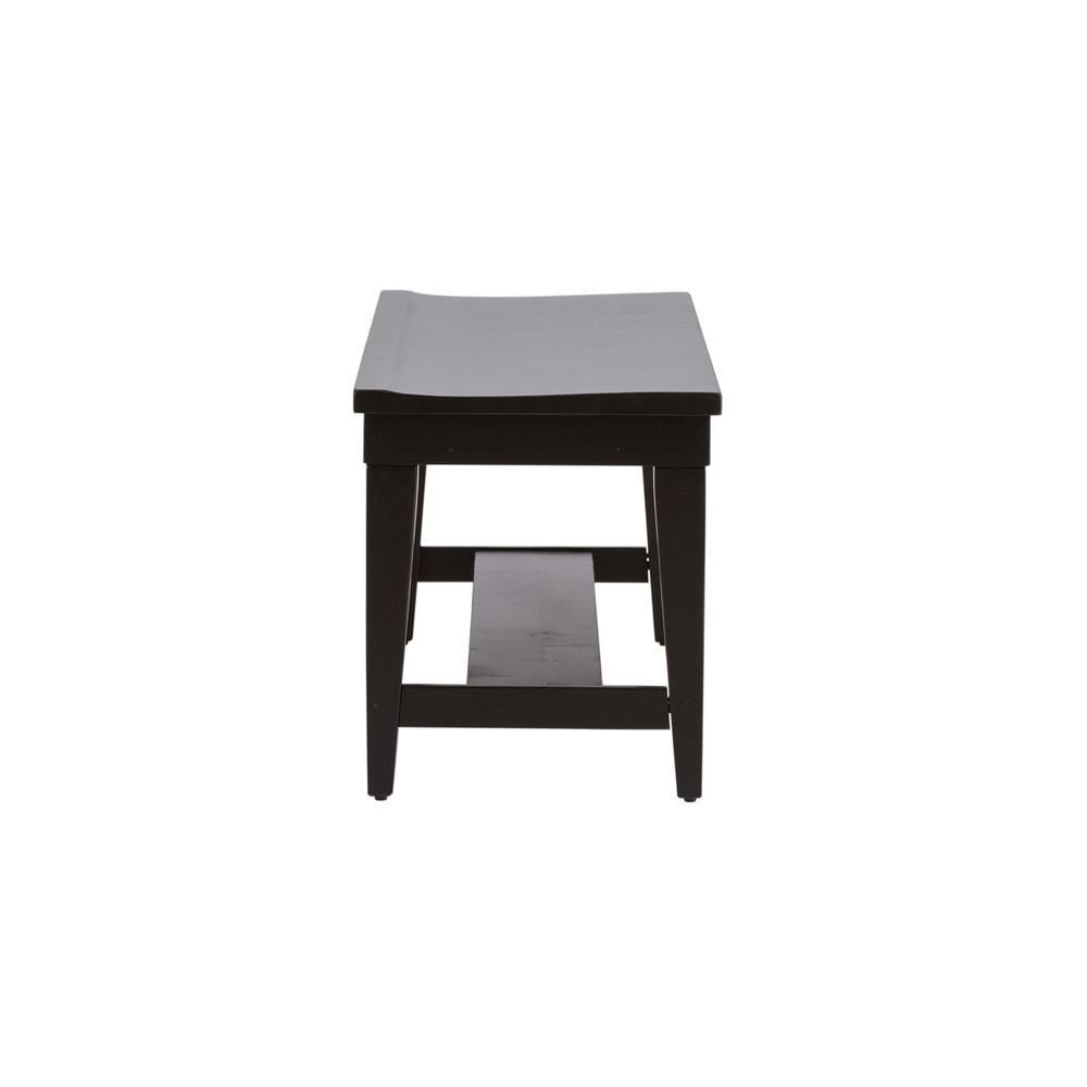 Left. Liberty Furniture Industries - Hearthstone Ridge Bench - Black (RTA) in Tobacco - Brown.