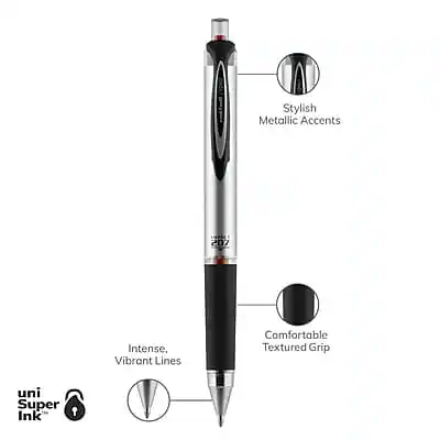 Ppen Point uni ball 207 Impact Retractable Gel Pens, Bold Point, 1.0mm, Red Ink ...