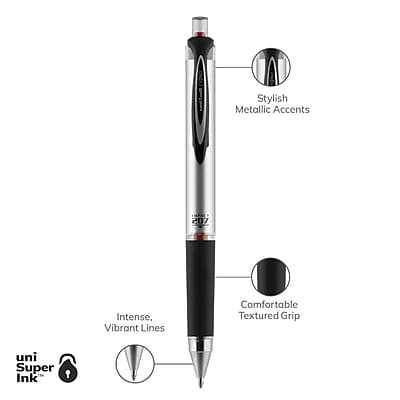 A Stylish Metallic Accents 207 Intense, Vibrant Lines Comfortable Textured Grip uni Super Ink