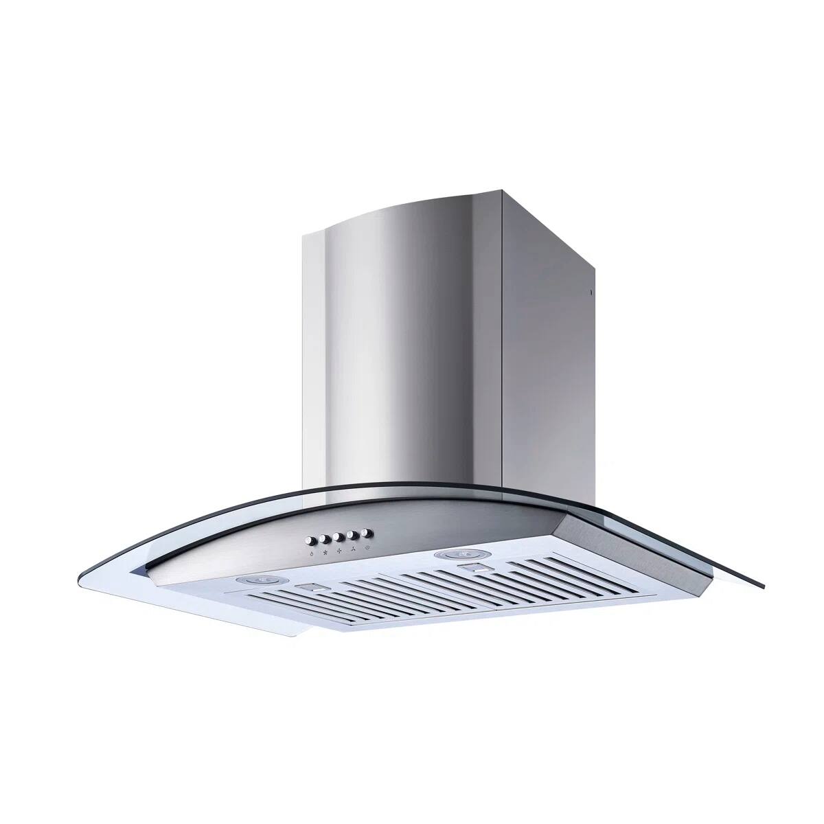 Left. Winflo - Winflo 30 inch Convertible 300 CFM Stainless Steel Wall Mount  Range Hood with Baffle Filters - Stainless Steel.