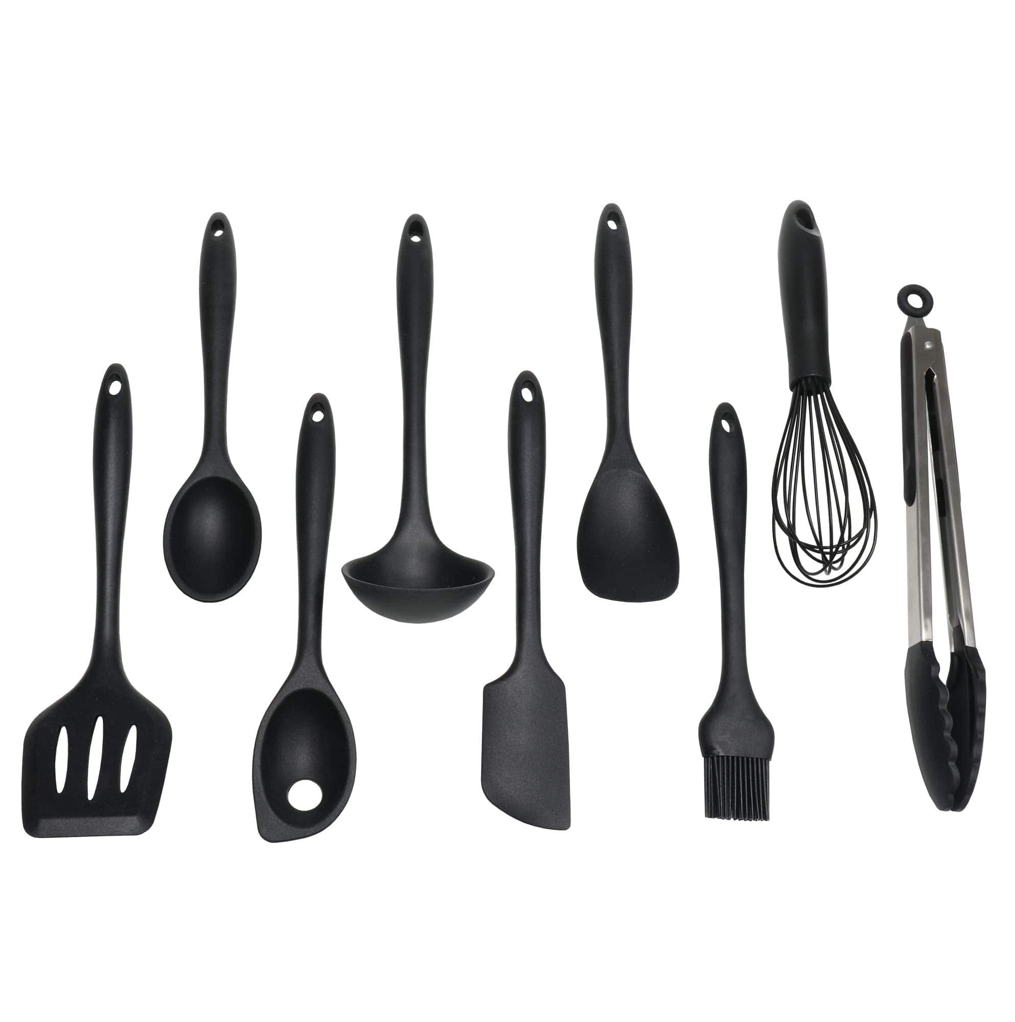 Chef Craft - 9 Piece Premium Silicone Kitchen Tool and Utensil Set - Black