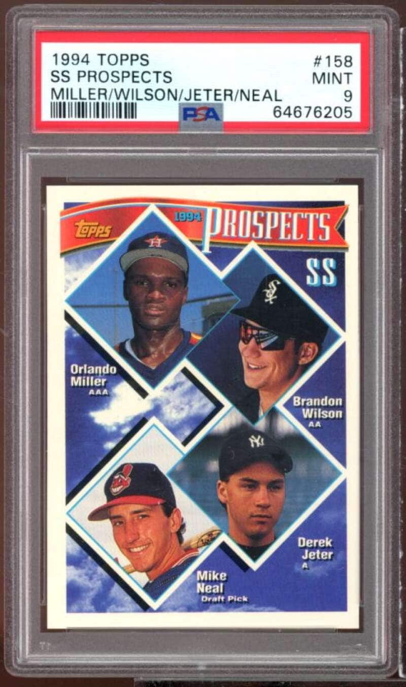 Orlando Miller/Brandon Wilson/Derek Jeter/Mike Neal Rookie 1994 Topps #158 PSA 9
