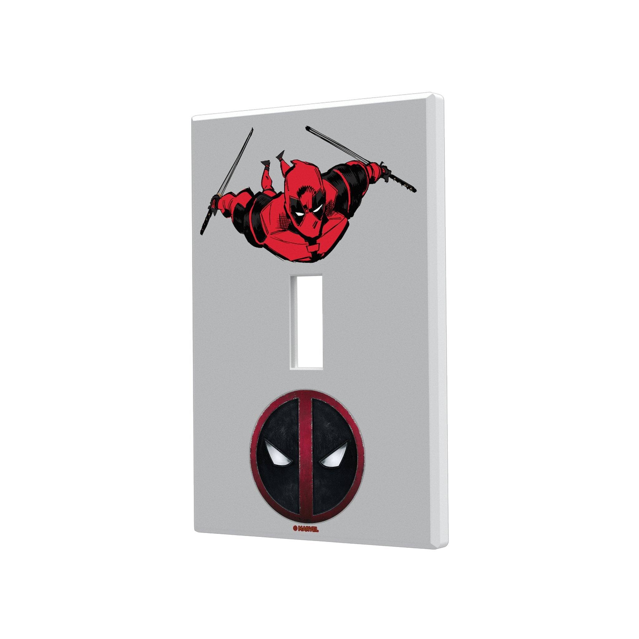 Keyscaper - Marvel Badge Hidden-Screw Light Switch Plate - Single Toggle - Deadpool