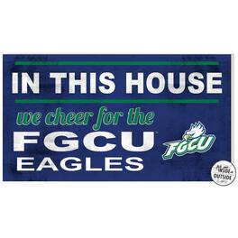 Jardine - Florida Gulf Coast Eagles 11'' x 20'' Indoor/Outdoor In This House Sign - Blue