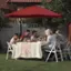 Alt View 15. Nature Spring - 10-Foot Offset Cantilever Patio Umbrella with Easy Crank - Red.