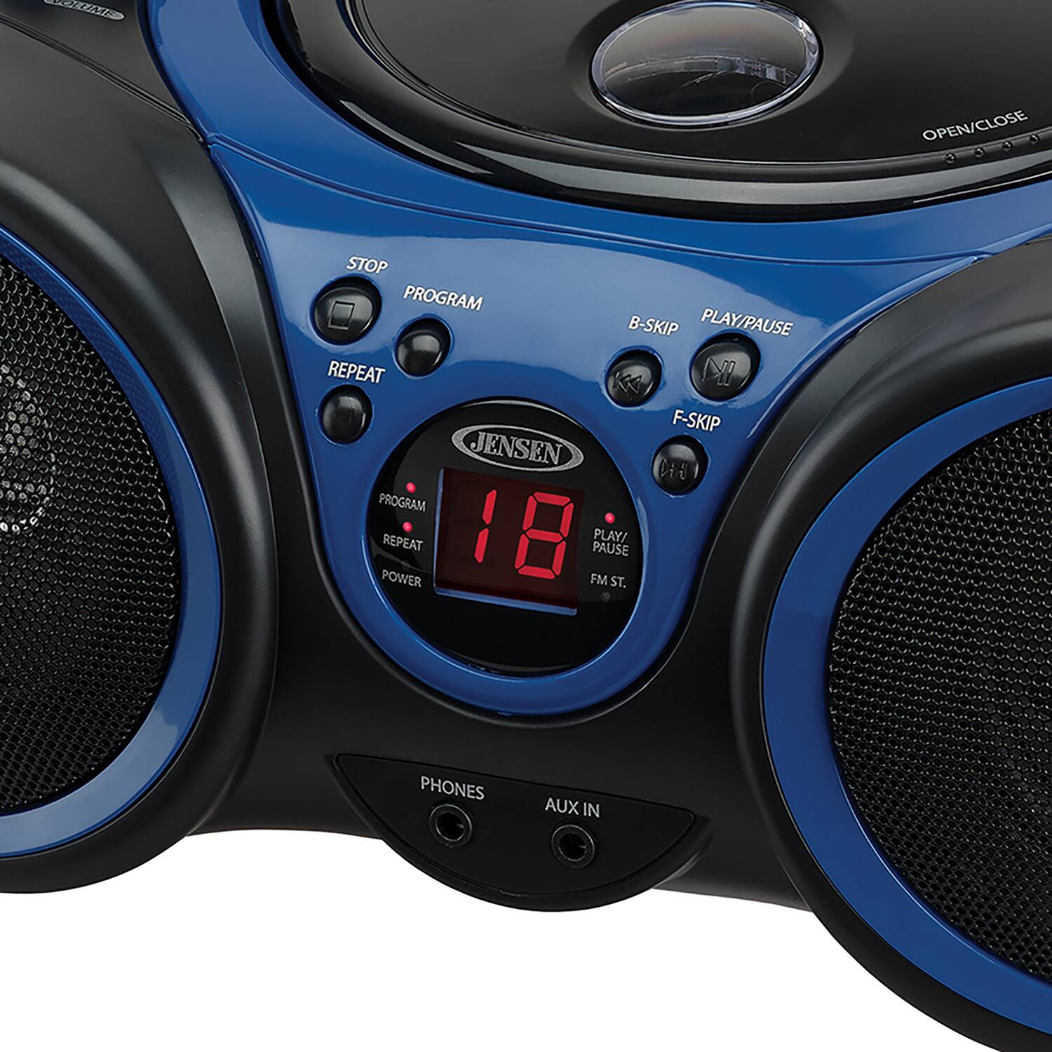 Jensen Portable CD Player AM/FM Stereo Radio CD 490 Black/Blue CD