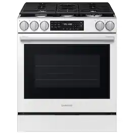 Samsung - 6.0 cu. ft. Bespoke Smart Slide-In Gas Range with No Preheat Air Fry Max and True Convection - White Glass