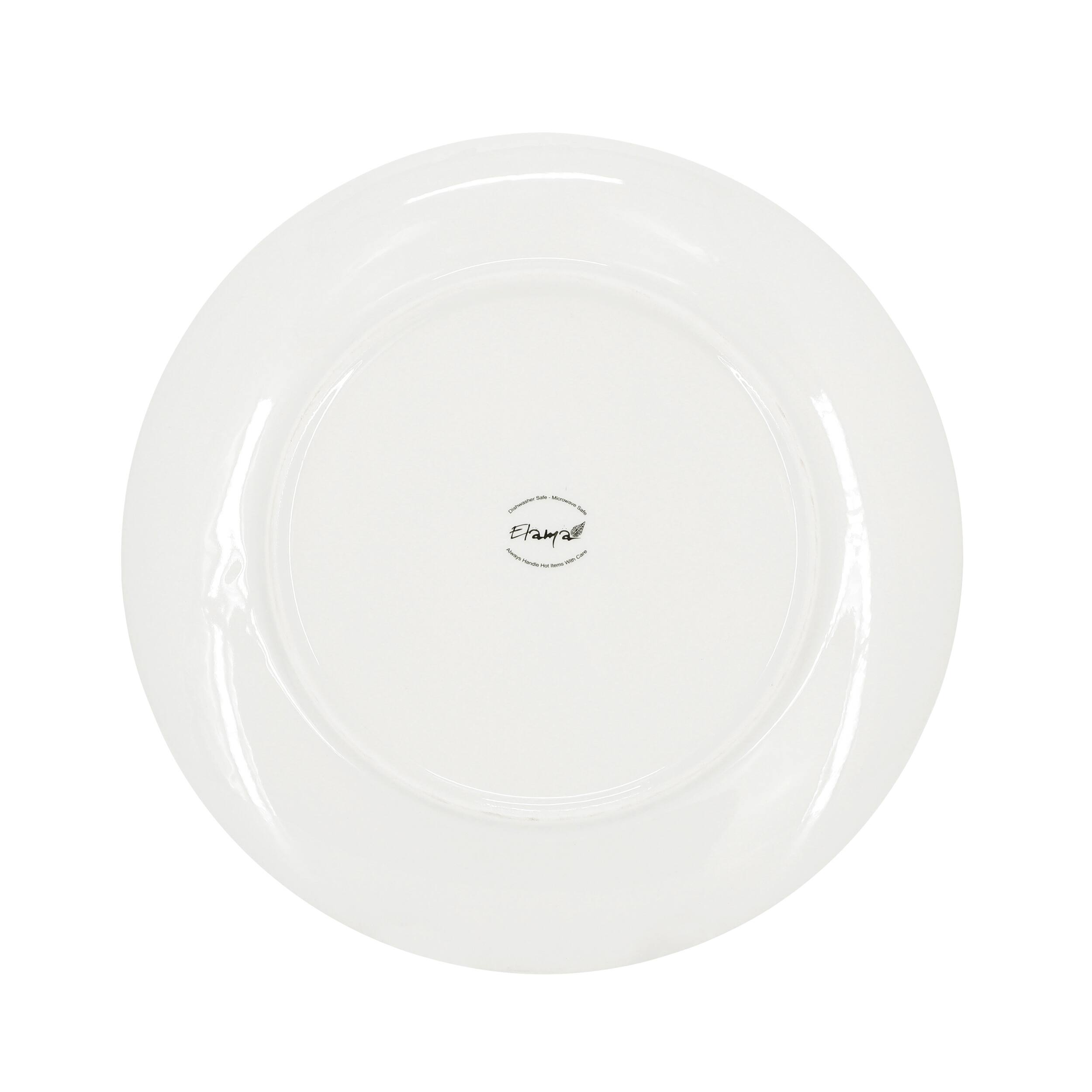 Alt View 2. Elama - Elama Sydney 18 Piece Porcelain Dinnerware Set, Service for 6 - White and Brown.