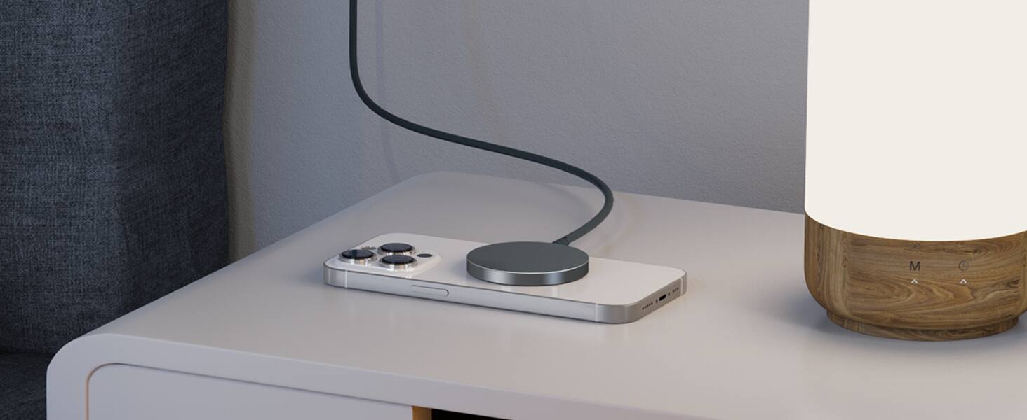 Alt View 8. Core Tech - Magnetic Wireless Charging Pads with USB-C Cables and USB-A Adapters, 2-Pack - Gray.