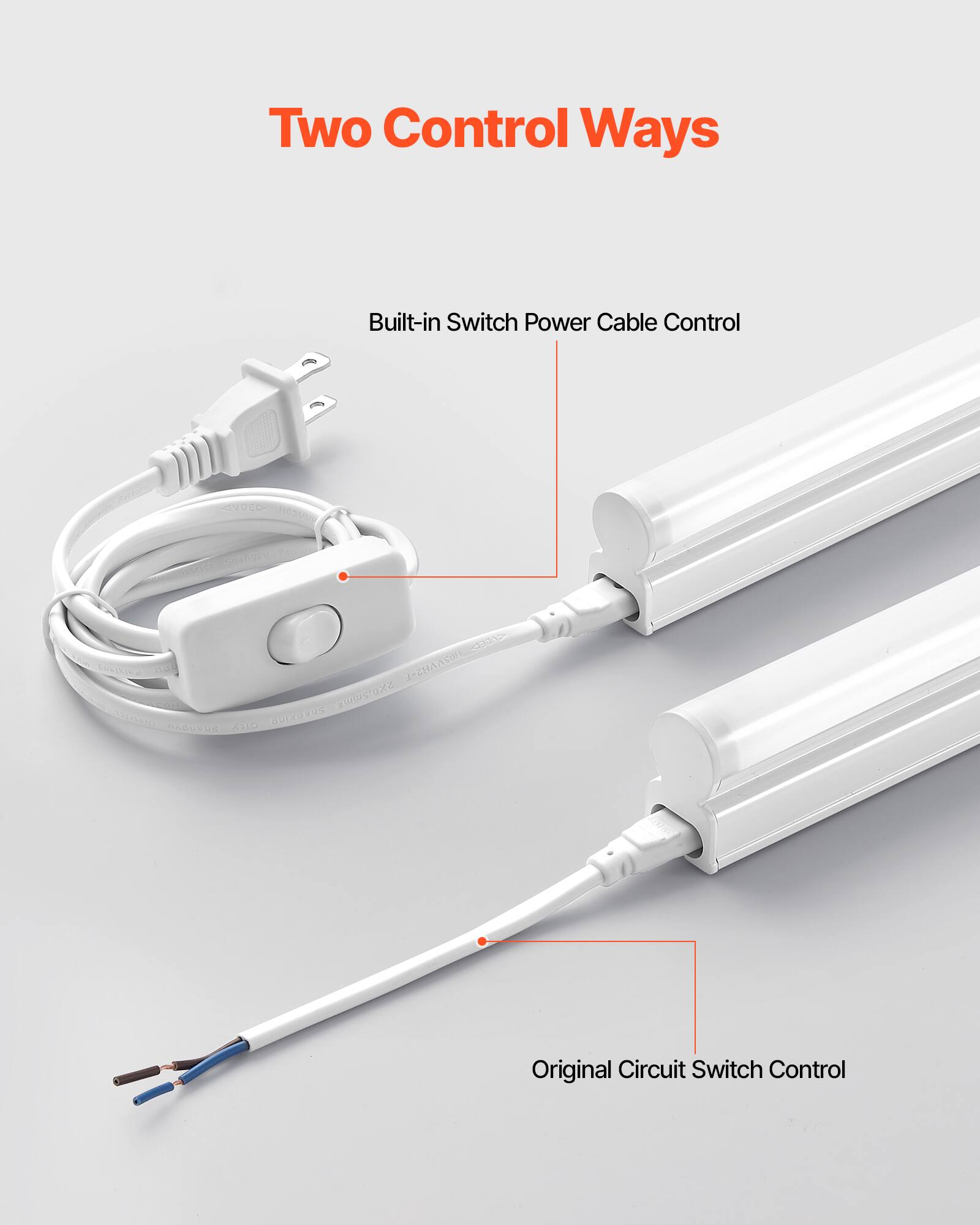 Two Control Ways

Built-in Switch Power Cable Control

Original Circuit Switch Control