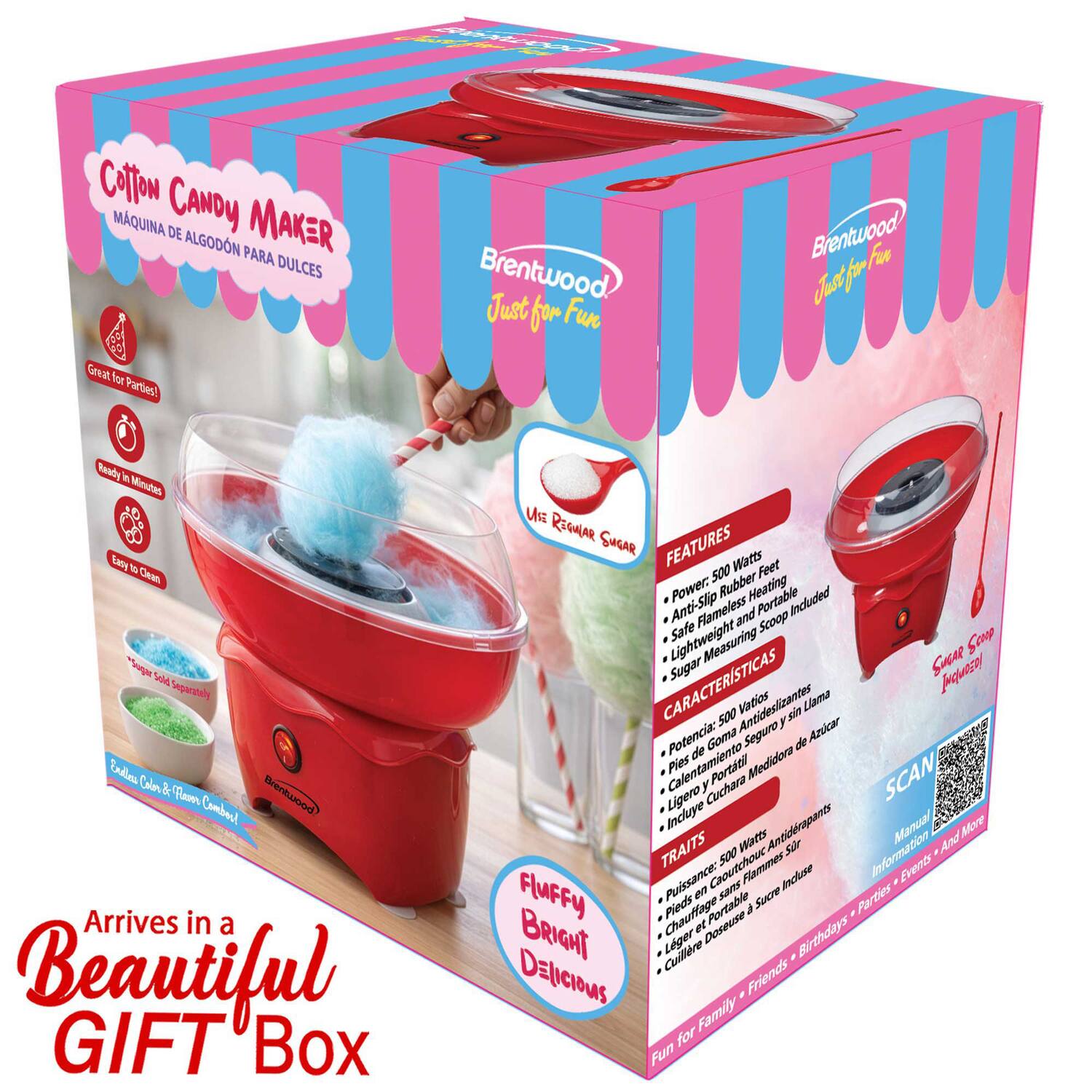 Bend Eventurood

CATTON CANDY MAKER ALGODON PARA DULCES Great for Parties!

Brentwood Just for Fun

Brentwood! K

Ready in Minutes Easy to Clean Sugar blo2 Separately amlba3 Color 8 Raver Comboo! Brentwood Arrives in a Beautiful GIFT Box

MSE REGUIAR SUGAR FEATURES 500 Watts Feet Power. Rubber Heating Portable Included Anti-Slip Safe Flameless and Scoop Lightweight SMAR Scoop CARACTERSTICAS Sugar IMONNEDI 500 Antideslizantes Vatios sin Uama y Azcar Potencia: de Goma Seguro de Pies Porttil Cuchara Medidora SCAN Incluye Ligero Watts Antidrapants Manual And More TRAITS 005 sur Information FLUFFY Puissance: en Caoutchouc sans Flammes Sucre Incluse Parties Events Chauffage Pieds Portable at BRIGHT Cuillre Lger et Doseuse Birthdays Delicious Family Friends for Fun