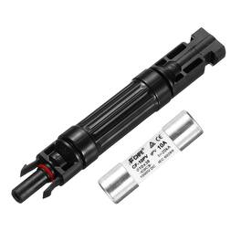 Unique Bargains - 10A Solar Fuse Holder 1000V Waterproof PV In-Line with Fuse for Solar Panel System - Black