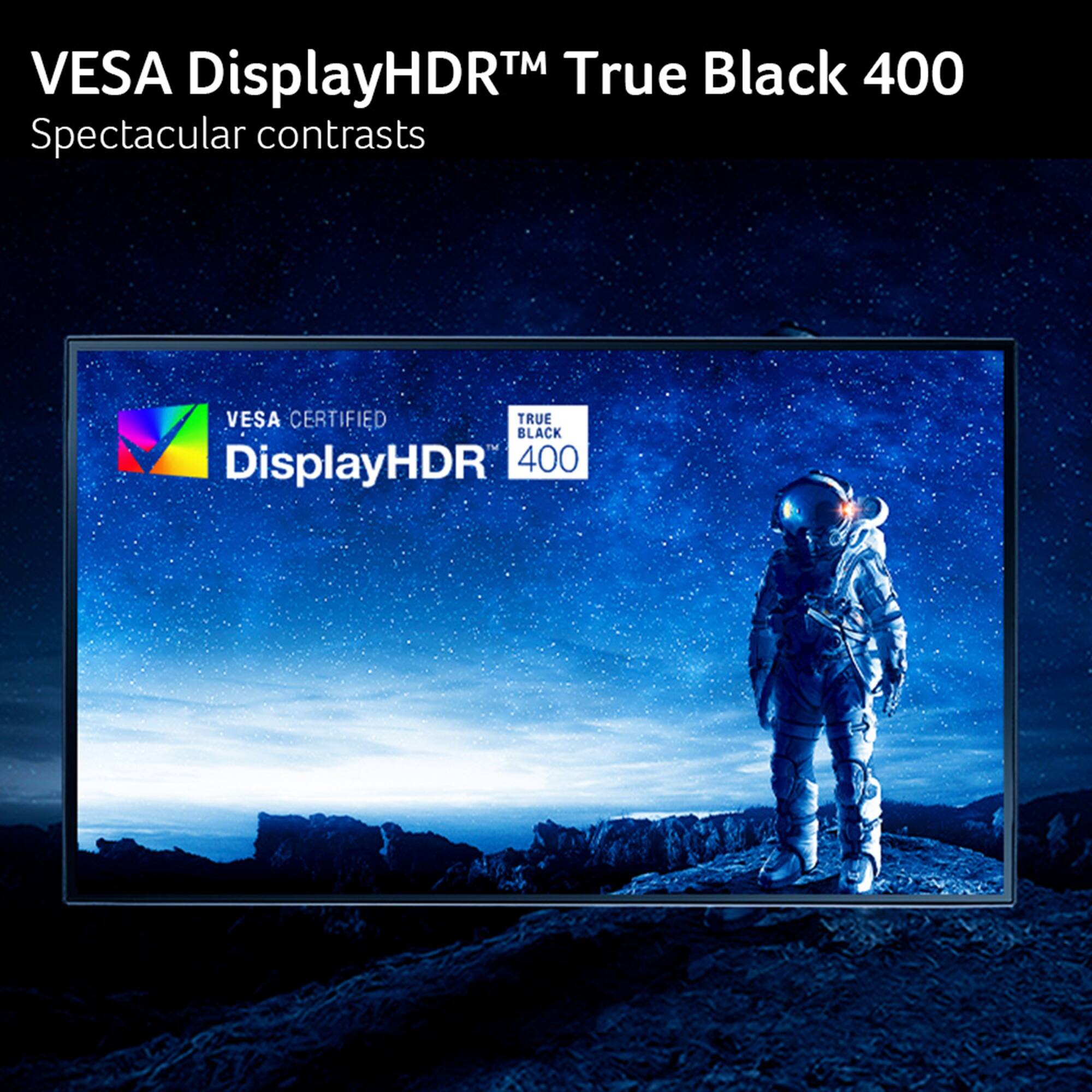 VESA DisplayHDR™ True Black 400, Spectacular contrasts, VESA CERTIFIED TRUE BLACK DisplayHDR 400