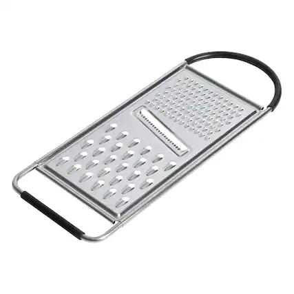 Front. Gibson - Oster Helmsdale Flat Cheese Grater With Anti-Slip Handle - Silver.