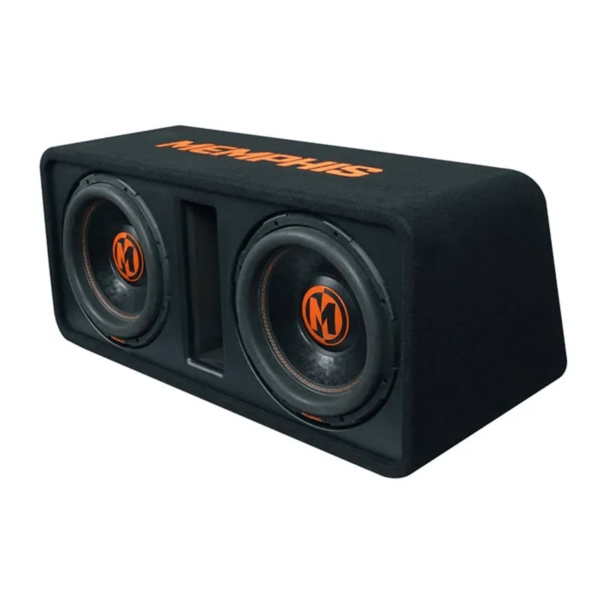 Alt View 1. Memphis Car Audio - Memphis Mojo Pro MJPE12D1 Dual 12" 1-Ohm Loaded Subwoofer Enclosure - Black/Gray.