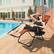 Angle. Costway - Folding Zero Gravity Reclining Lounge Chairs Beach Patio with Utility Tray - Orange.