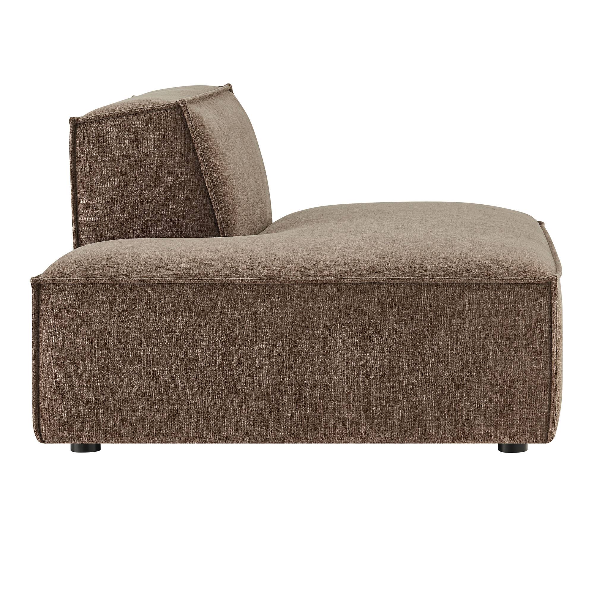 Alt View 4. Modway - Restore Performance Fabric Upholstered Left-Facing Armless Modular Chaise by Modway - Mocha.