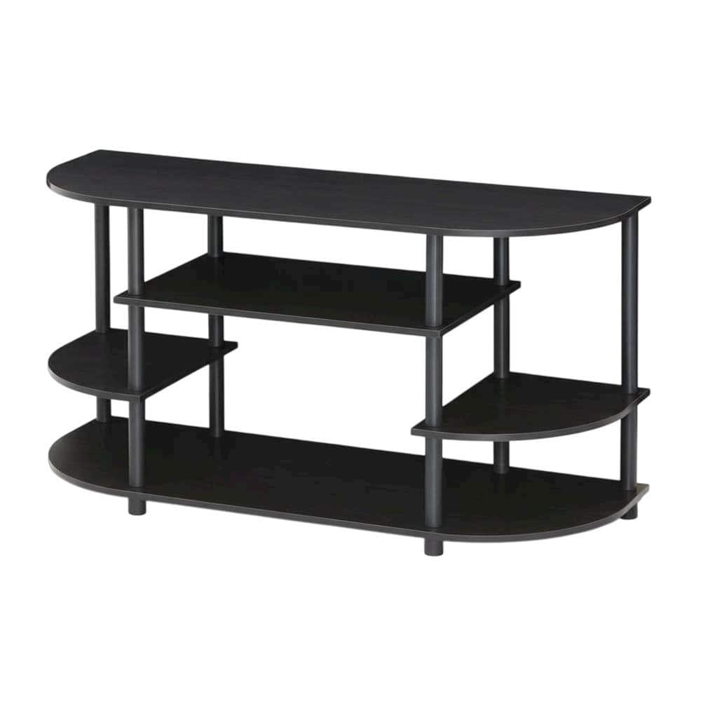 FurniFact - corner TV stand, simple design, composite wood, PVC construction - Black