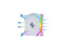 Front. Lian Li - Lian Li UNI Fan SL Wireless 120mm ARGB Fan - Reverse Blade, 2.4 GHz Wireless, Daisy-Chain - White (12RSL1W1W) - White.