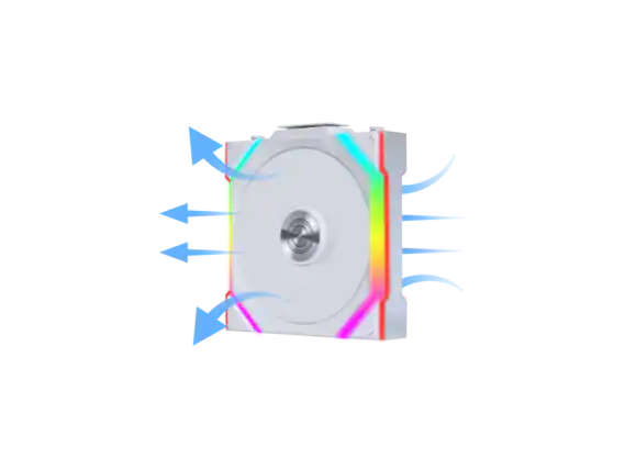 Front. Lian Li - Lian Li UNI Fan SL Wireless 120mm ARGB Fan - Reverse Blade, 2.4 GHz Wireless, Daisy-Chain - White (12RSL1W1W) - White.