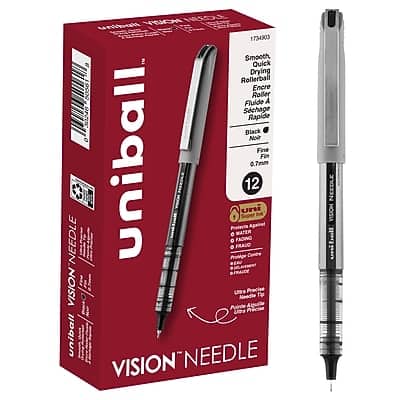 uni-ball - Vision Needle Rollerball Pens, Fine Point, 0.7mm, Black Ink, Dozen (1734903) price history on PriceWatchPro