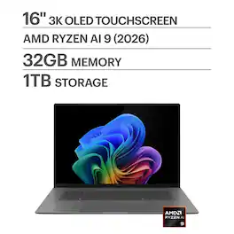 ASUS - Zenbook S16 16" 3K OLED Touch Screen Laptop - AMD Ryzen AI 9 465 2026 - 32GB Memory - 1TB Storage - Copilot+ PC - Antrim Gray