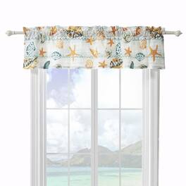 Greenland Home Fashions - Kona Luxurious 3" Rod Pocket Window Valance 84" x 16" - Ocean
