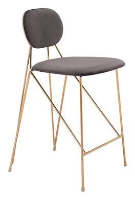 Hivvago - Georges Counter Stool (Set of 2) - Gray & Gold